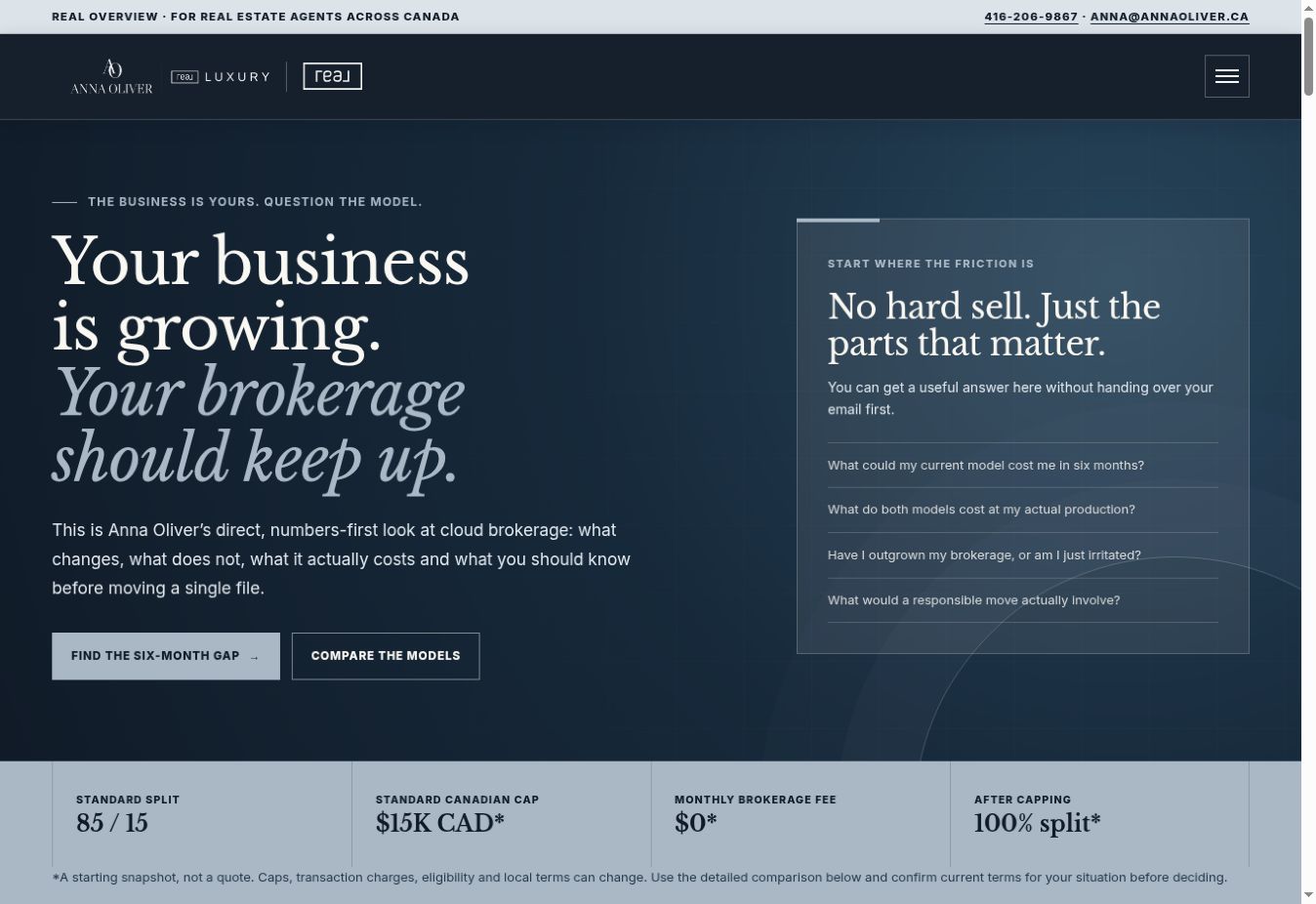 REAL Agents with Anna website homepage preview