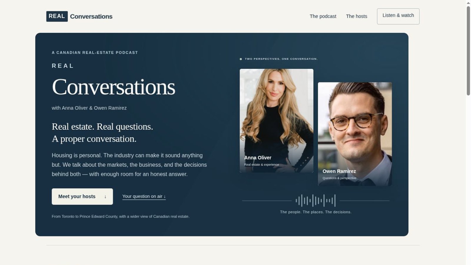 Real Conversations website homepage